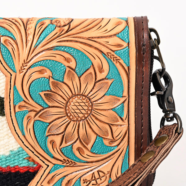 ADBG1189 American Darling Western Organizer Bag Hand Tooled Leather Saddle Blanket