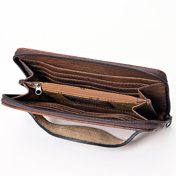 ADBG1190 American Darling Western Leather Wallet Bag Crocodile Embossed Hand Tooled