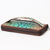 ADBG1190 American Darling Western Leather Wallet Bag Crocodile Embossed Hand Tooled