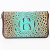 ADBG1190 American Darling Western Leather Wallet Bag Crocodile Embossed Hand Tooled