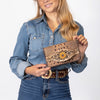 ADBG1190 American Darling Western Leather Wallet Bag Crocodile Embossed Hand Tooled