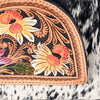 ADBGS156 Genuine Cowhide Leather Backpack with Hand-Tooled Floral Patch - Western Rodeo Style