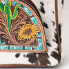 ADBGS156 Genuine Cowhide Leather Backpack with Hand-Tooled Floral Patch - Western Rodeo Style