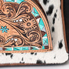 ADBGS156 Genuine Cowhide Leather Backpack with Hand-Tooled Floral Patch - Western Rodeo Style