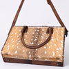 LC-ADBGS118 Western Tote Bag - Hair-On Leather with Whipstitch Trim & Detachable Strap