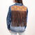 LC-ADJKT028 Women's Acid Wash Denim Jacket with Floral Hand-Tooled Leather Yoke & Fringe