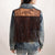 LC-ADJKT031 Women's Western Denim Jacket with Galloping Horse Tooled Leather Yoke & Fringe