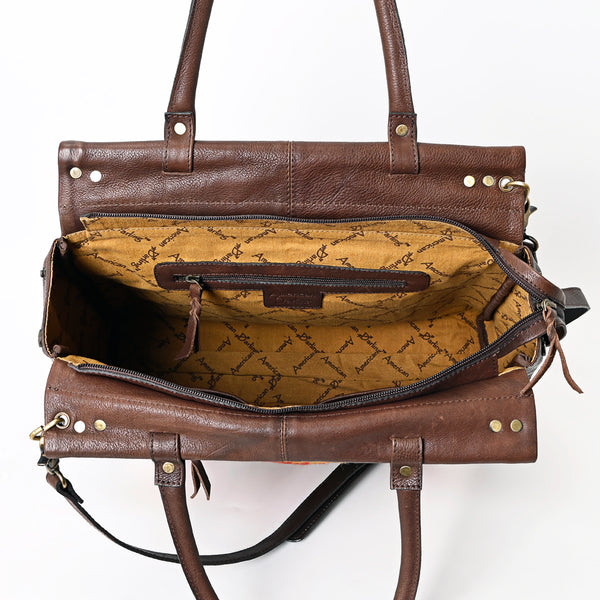 ADBGA400 American Darling Hand Woven Saddle Blanket Genuine Leather Tote Bag