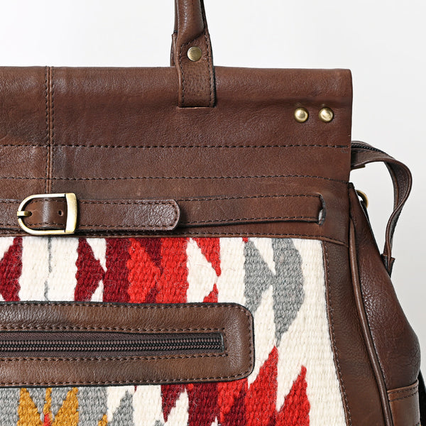ADBGA400 American Darling Hand Woven Saddle Blanket Genuine Leather Tote Bag