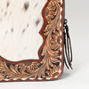 LC-ADBGA401 Hand-Tooled Leather Western Cowhide Backpack Floral Frame Design