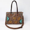 ADBG1158 American Darling Floral Tooled Leather Tote -Western Crossbody Bag