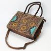 ADBG1158 American Darling Floral Tooled Leather Tote -Western Crossbody Bag