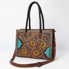 ADBG1158 American Darling Floral Tooled Leather Tote -Western Crossbody Bag
