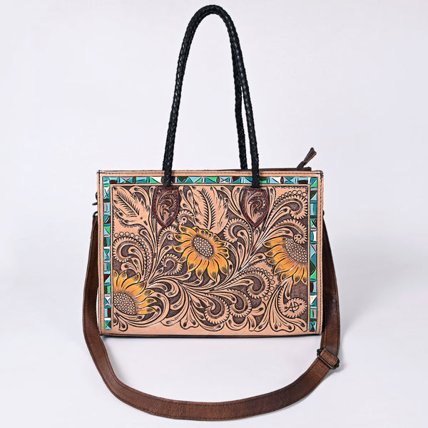 ADBG1158 American Darling Floral Tooled Leather Tote -Western Crossbody Bag