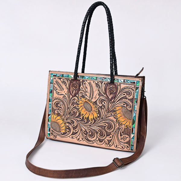 ADBG1158 American Darling Floral Tooled Leather Tote -Western Crossbody Bag