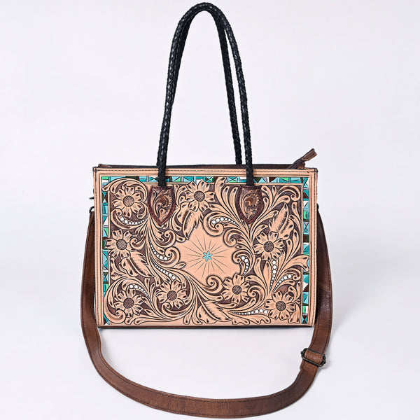 ADBG1158 American Darling Floral Tooled Leather Tote -Western Crossbody Bag