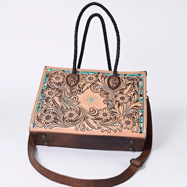 ADBG1158 American Darling Floral Tooled Leather Tote -Western Crossbody Bag