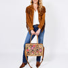 ADBG1158 American Darling Floral Tooled Leather Tote -Western Crossbody Bag