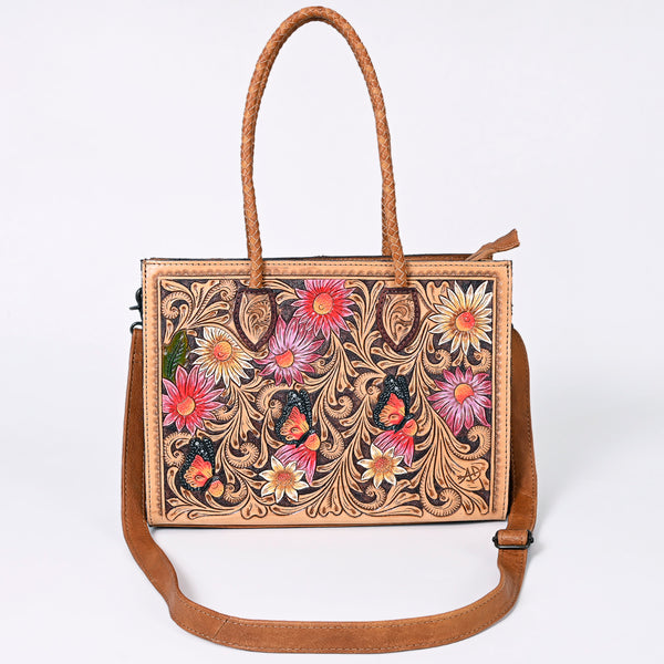 ADBG1158 American Darling Floral Tooled Leather Tote -Western Crossbody Bag