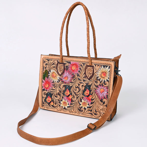 ADBG1158 American Darling Floral Tooled Leather Tote -Western Crossbody Bag
