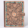 ADBG1040 American Darling Hand-Tooled Floral Genuine Leather Western Portfolio Bag