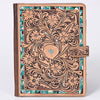 ADBG1040 American Darling Hand-Tooled Floral Genuine Leather Western Portfolio Bag