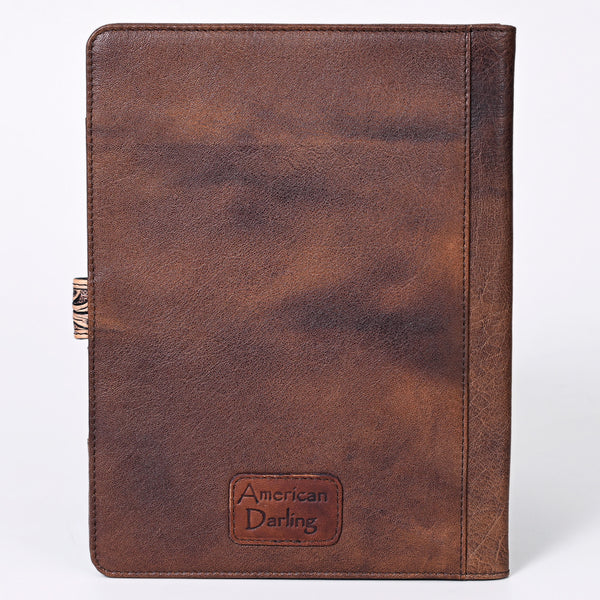 ADBG1040 American Darling Hand-Tooled Floral Genuine Leather Western Portfolio Bag
