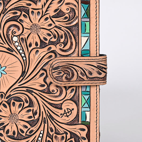ADBG1040 American Darling Hand-Tooled Floral Genuine Leather Western Portfolio Bag