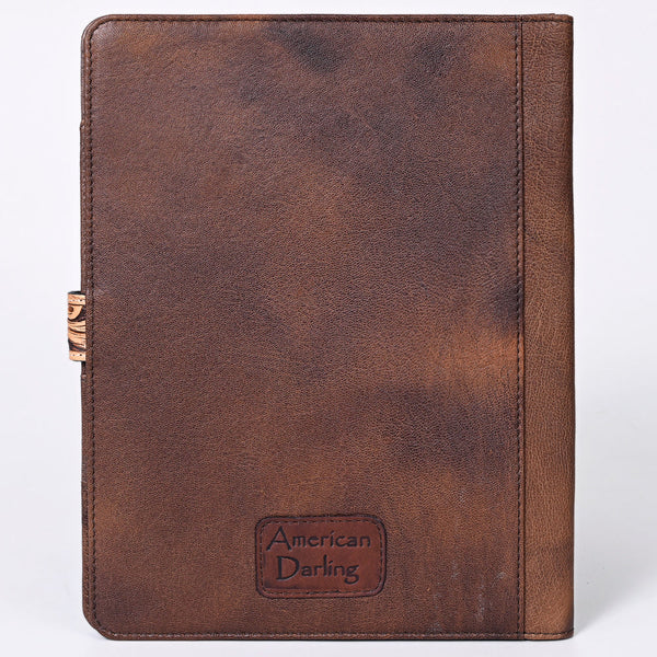 ADBG1040 American Darling Hand-Tooled Floral Genuine Leather Western Portfolio Bag