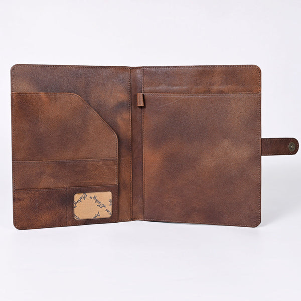 ADBG1040 American Darling Hand-Tooled Floral Genuine Leather Western Portfolio Bag