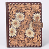 ADBG1040 American Darling Hand-Tooled Floral Genuine Leather Western Portfolio Bag