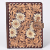 ADBG1040 American Darling Hand-Tooled Floral Genuine Leather Western Portfolio Bag