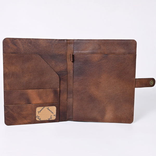 ADBG1040 American Darling Hand-Tooled Floral Genuine Leather Western Portfolio Bag
