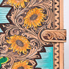 ADBG1040 American Darling Hand-Tooled Floral Genuine Leather Western Portfolio Bag