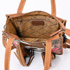 ADBG1086 American Darling Hair-on Cowhide Tote Bag with Hand-Tooled Leather and Fringes