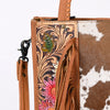ADBG1086 American Darling Hair-on Cowhide Tote Bag with Hand-Tooled Leather and Fringes