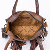 ADBG1086 American Darling Hair-on Cowhide Tote Bag with Hand-Tooled Leather and Fringes