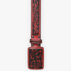ADBLF216 Red & Black Hand-Tooled Leather Belt with Matching Floral Buckle