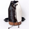 LC-ADBGZ743 Hair-On Cowhide & Tooled Leather Backpack - Western Drawstring Cowgirl Bag