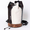 LC-ADBGZ743 Hair-On Cowhide & Tooled Leather Backpack - Western Drawstring Cowgirl Bag