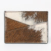 ADBGZ747 Hair-On Cowhide Leather Card Holder - Western Minimalist Wallet