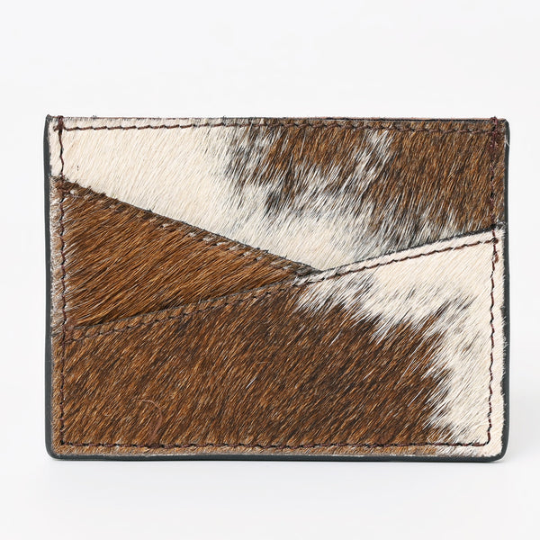 ADBGZ747 Hair-On Cowhide Leather Card Holder - Western Minimalist Wallet