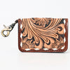 ADBGA406 American Darling Hand Tooled Floral Carved Genuine Leather Card-Holder