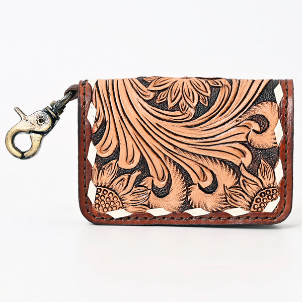 ADBGA406 American Darling Hand Tooled Floral Carved Genuine Leather Card-Holder