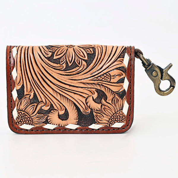 ADBGA406 American Darling Hand Tooled Floral Carved Genuine Leather Card-Holder