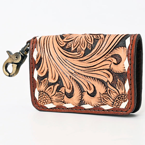ADBGA406 American Darling Hand Tooled Floral Carved Genuine Leather Card-Holder
