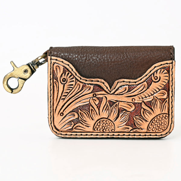 ADBGA407 American Darling Hand Tooled Floral Carved Genuine Western Leather Key Ring