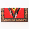 ADBGA408 American Darling Hand Tooled Saddle Blanket Genuine Leather Clutch
