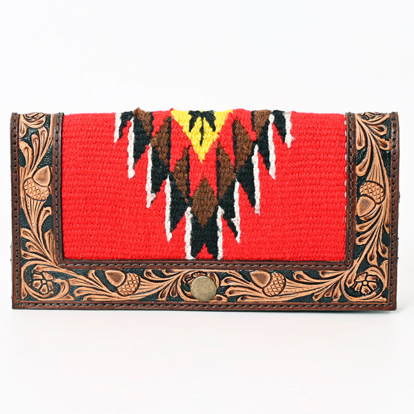 ADBGA408 American Darling Hand Tooled Saddle Blanket Genuine Leather Clutch