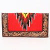 ADBGA408 American Darling Hand Tooled Saddle Blanket Genuine Leather Clutch